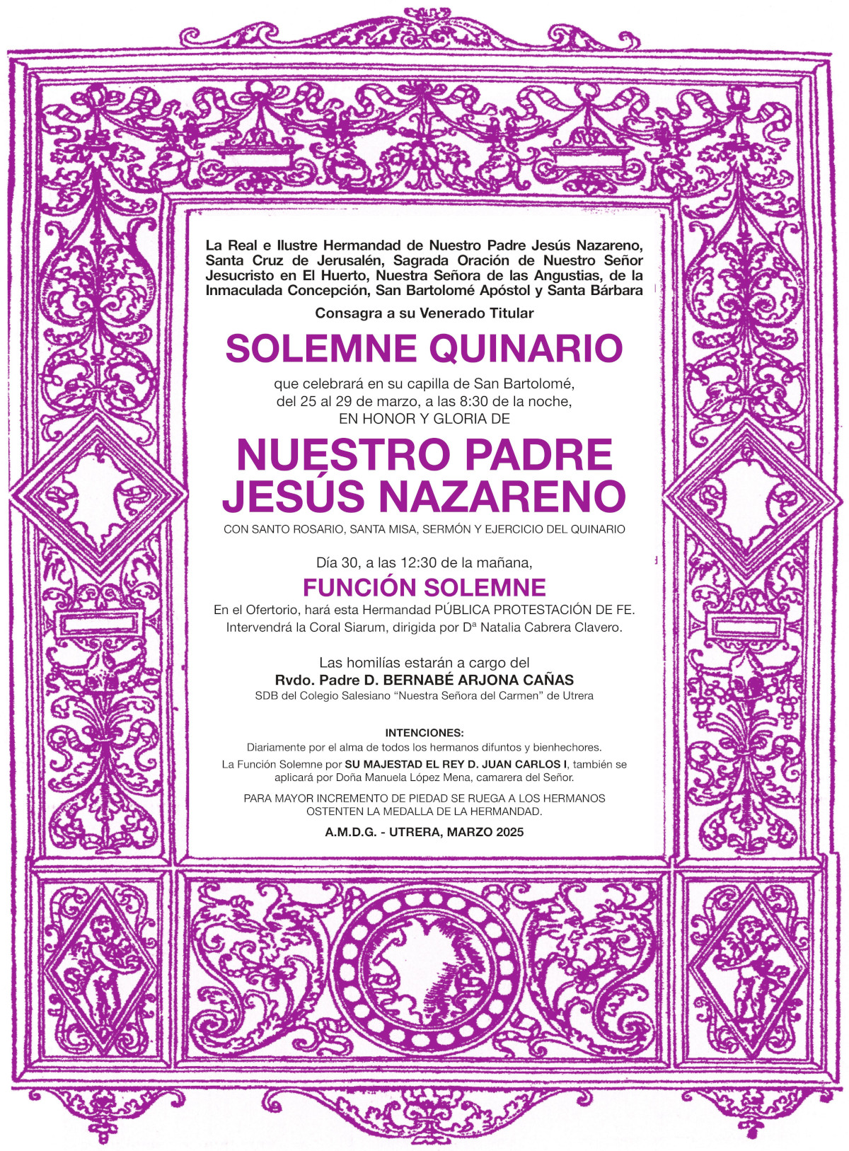 Cartel Función Ntro. Padre Jesús Nazareno