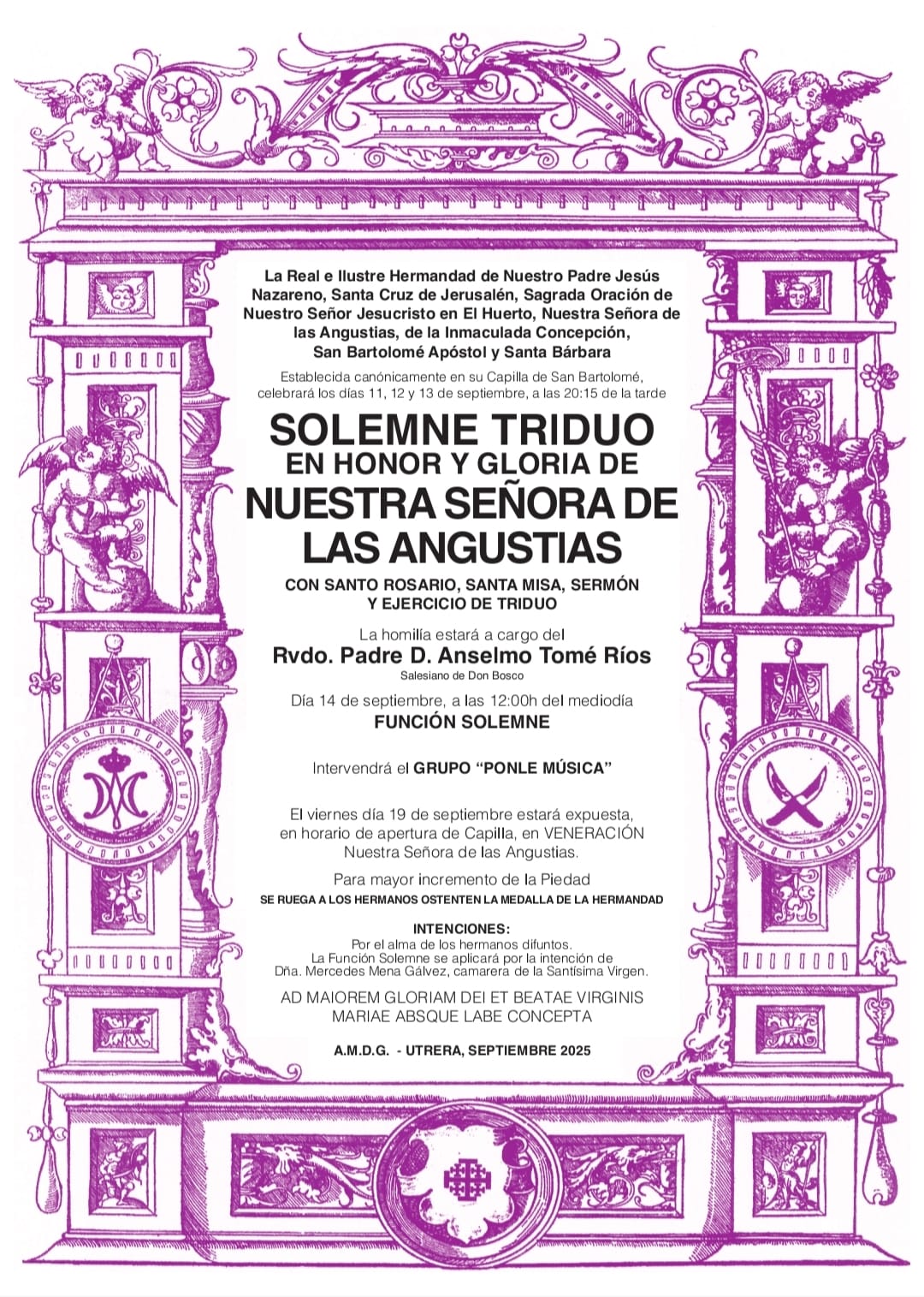 Cartel Función Ntra. Señora de las Angustias 2025